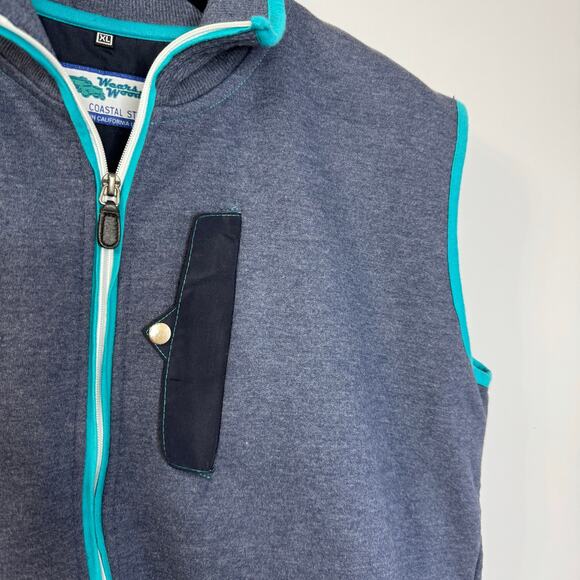 Wears Woody Men's Full Zip Vest Pockets Preppy Performance Coastal Size XL - Picture 10 of 13